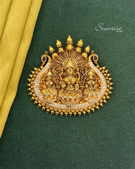 Naga Lakshmi Pendant - Gold Polished | Sunrise Silversmiths