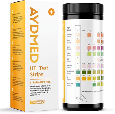 Amazon.com: 100 x AYDMED 9-in-1 UTI Test Strips | 9 Parameter Urine Test Strips for Leukocytes ...