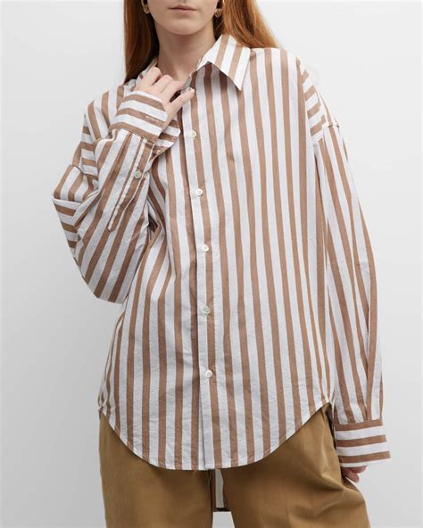 FORTELA Amy Striped Collared Shirt | Neiman Marcus