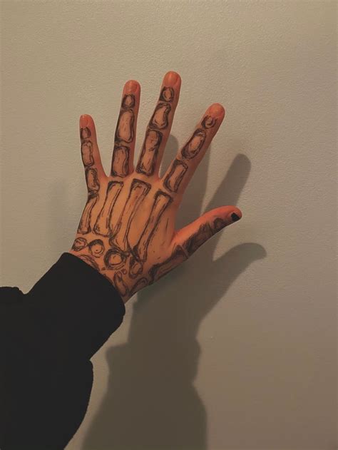 skeleton drawing on your hand