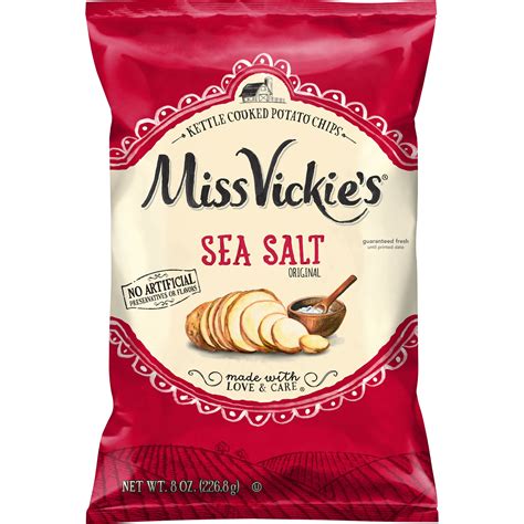 Miss Vickie's Kettle Cooked Sea Salt Potato Chips 8 oz Bag - Walmart.com