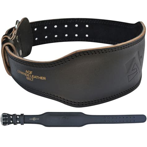 AQF Weight Lifting Leather Belt 4" Cowhide Back Support Training ...