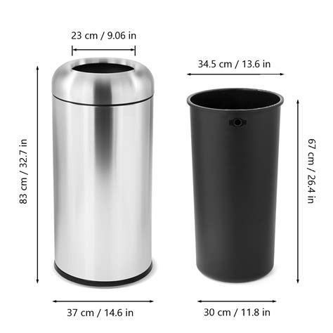 Buy BEAMNOVA 60 Liter / 16 Gallon Trash Can with Lid Open Top ...