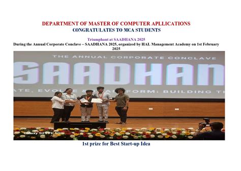MCA Achievements - Ramaiah College of Arts, Science and Commerce