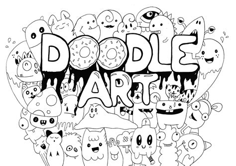 Collection of Doodle Art Coloring Pages - Free Printable