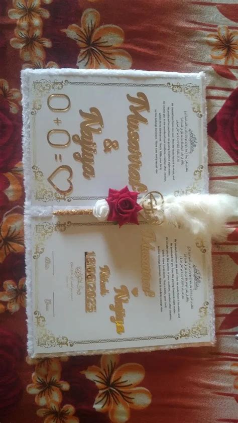 Acrylic Personalized Nikah Nama Booklet | Nikah Nama Certificate with ...