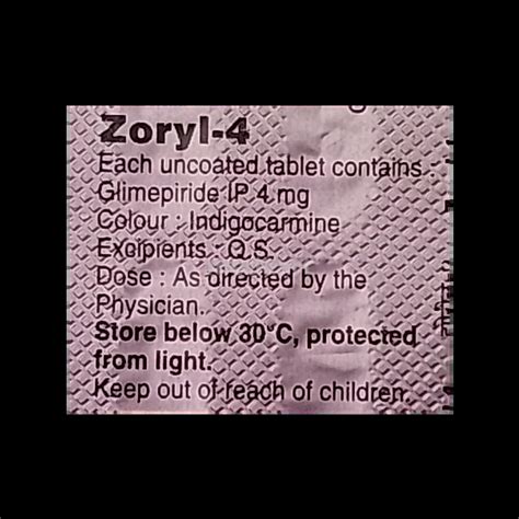 ZORYL 4MG TABLET 15'S Price, Uses, Side Effects & Substitutes | Medkart