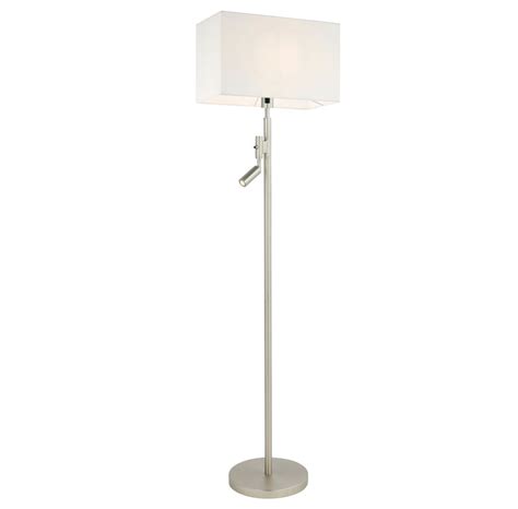 Issey -Rectangular Shade Floor Lamp with LED Reading Spotlight - Matt ...