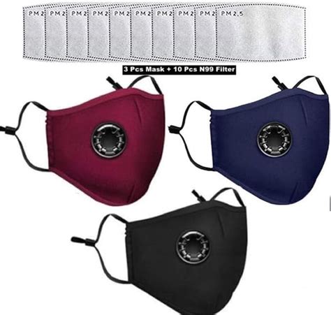 Yugan N99 Anti Pollution Reusable and Washable Face Mask with 10 Repla ...