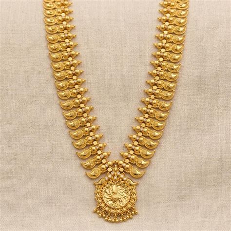 Elegant Premium Gold Plated Mango Long Haram with Pendant – K Supreme