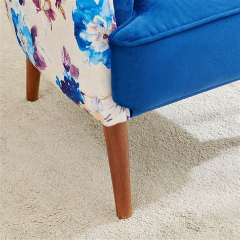 Buy Helios Remi Velvet Accent Chair with Cushion - Blue from Helios by ...