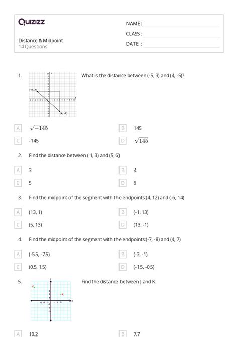 50+ distance between two parallel lines worksheets for 9th Class on ...