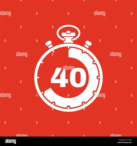The 40 seconds, minutes stopwatch icon. Clock and watch, timer ...