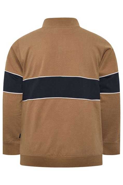 BadRhino Big & Tall Tan Brown Quarter Zip Sweatshirt | BadRhino