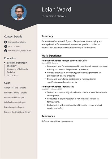 Formulation Chemist CV: Sample & Guide [Entry Level + Senior Jobs]