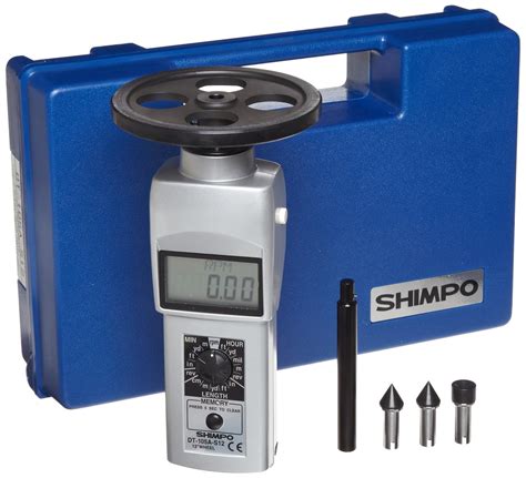 Shimpo DT-105A-S12 Handheld Tachometer with 12" Wheel, LCD Display, 0. ...