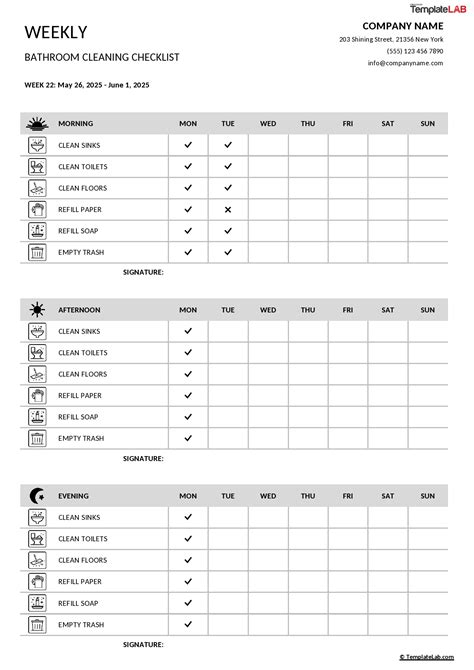 42 Printable Bathroom Cleaning Checklists [Word, PDF, Excel]