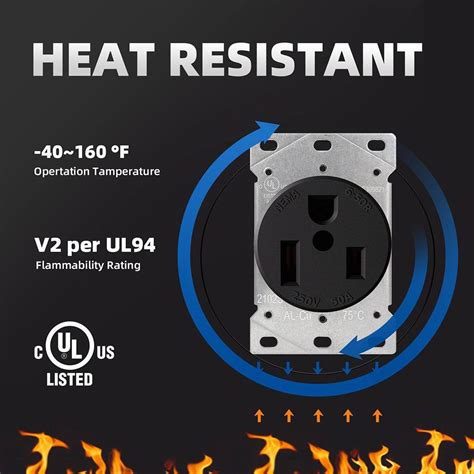 Buy 50 Amp 250-Volt, NEMA 6-50R Flush Mount Power Outlet, Single ...