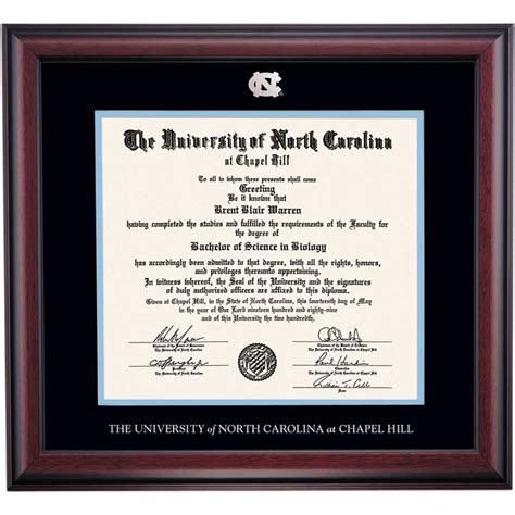North Carolina-Chapel Hill School Color Traditional Diploma Frame ...