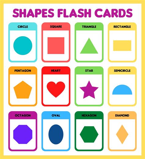 Kindergarten Shapes Flash Cards Printable | Shapes flashcards ...