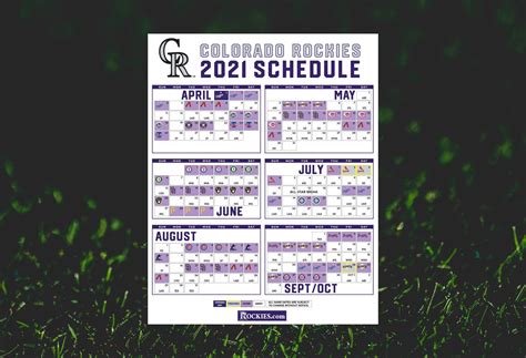 Colorado Rockies Printable Schedule