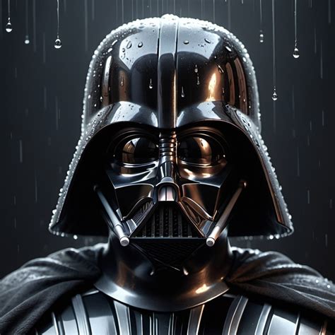 close-up of Darth Vader, Darth Vader's head is very...