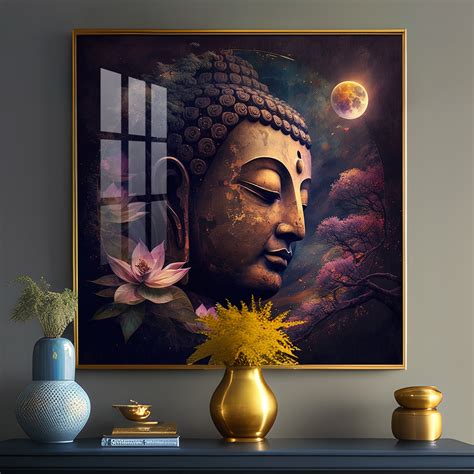 Lord Buddha Peaceful Premium Acrylic Square Wall Art - The Next Decor