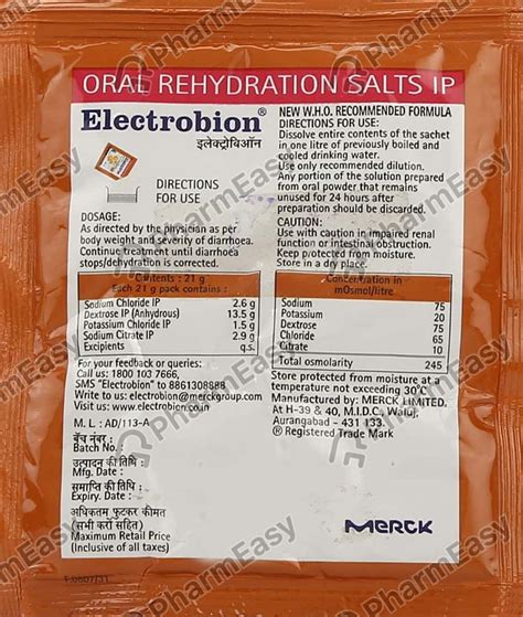 Buy ELECTROBION ORANGE FLAVOUR SACHET OF 21GM POWDER Online & Get Upto ...