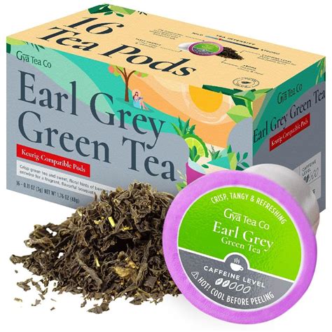 Amazon.com : Gya Tea Co Earl Grey Green Tea K Cups for Keurig - Mildly ...