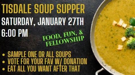 Tisdale Soup Supper, Tisdale Methodist Church, Winfield, 27 January ...