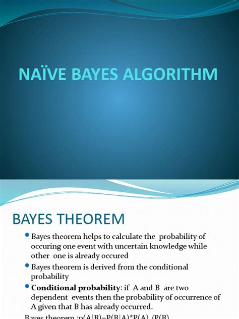 Image result for Naive Bayes Algorithm