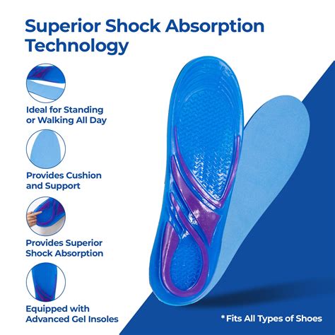 Buy 2 Pair Dr Foot Massaging Gel Insoles - Shock Absorption | Small ...