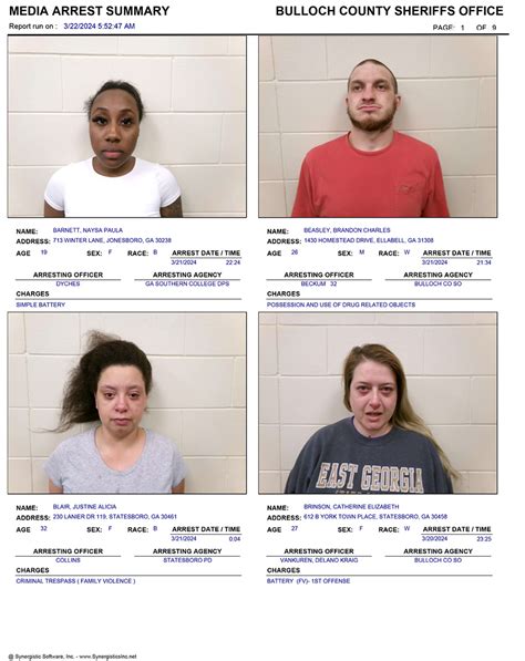03/22/2024 Booking Report for Bulloch County - AllOnGeorgia