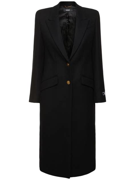 Long wool blend coat - Versace - Women | Luisaviaroma