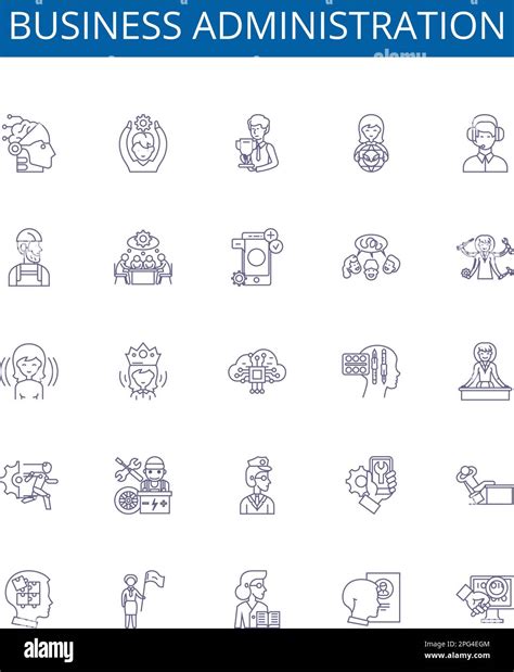 Business administration line icons signs set. Design collection of ...