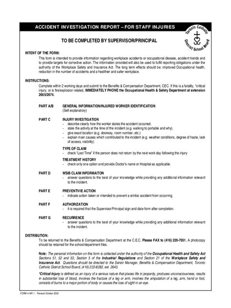 Fillable Online Incident Investigation : OSH AnswersIncident ...