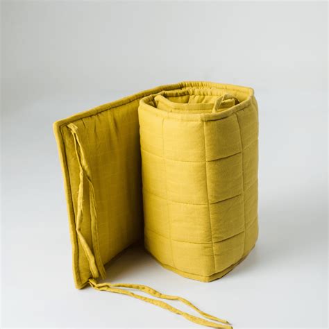Mango Mustard Cot Bumper (Quilted Organic Muslin) – Zoey