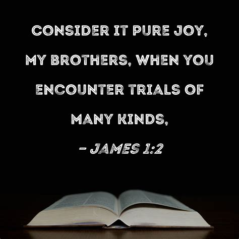 James 1:2 Consider it pure joy, my brothers, when you encounter trials ...