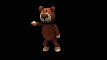 原版可爱泰迪熊跳舞alpha循环特效背景,通道抠像特效背景下载,凌点视频素材网,编号:47486