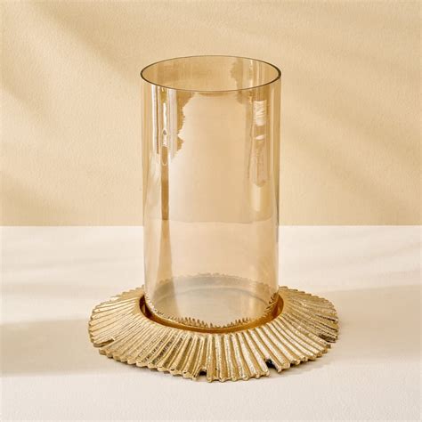 Buy Moksha Brew Glass and Metal Hurricane Candle Holder from Home ...