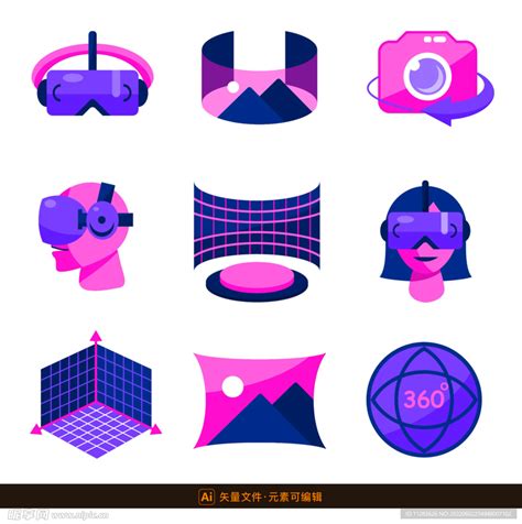 彩色VR元素图标设计设计图__其他图标_标志图标_设计图库_昵图网nipic.com