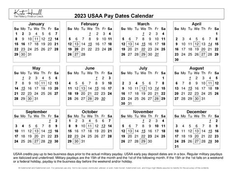 Usaa Pay Calendar