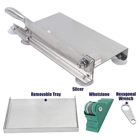 Miumaeov Stainless Steel Meat And Bone Slicer With Non-Slip Suction ...