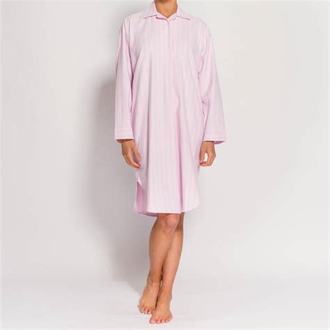 Women's 'Westwood Pink' Stripe Brushed Cotton Nightshirt By BRITISH BOXERS