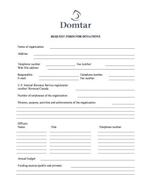 Request Form for Donations - Blank Fillable Template | Fill Out, Print ...