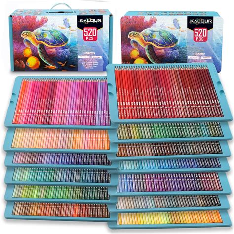 KALOUR 520 Colored Pencils Pro Colored Pencils Set Artist Pencils Soft ...