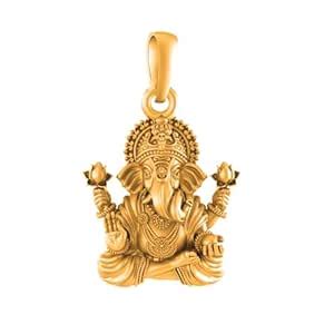 AKSHAT SAPPHIRE 925 Sterling Silver 22k Gold Plated God Ganesh Pendant ...