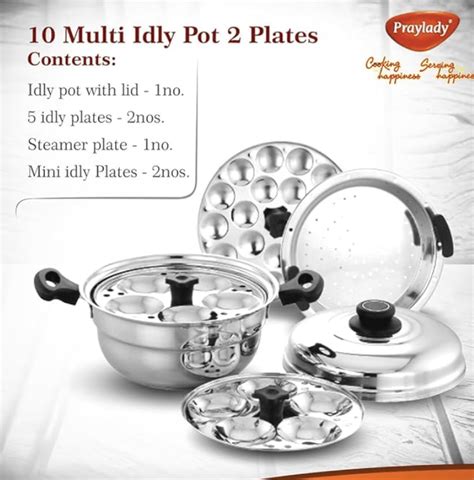 Praylady Multi Idli Pot With Stainless Steel Lid | Multi - Kadai | Idl ...