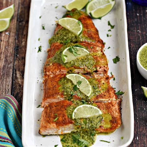 Salmon with Cilantro Sauce - Cooking with Curls