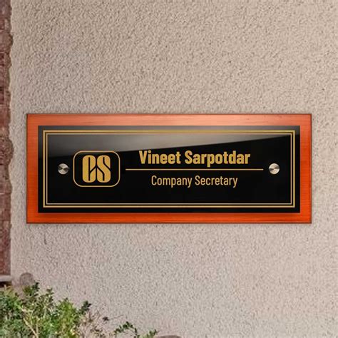 Teak Float Name Plate for Company Secretary (CS) – Housenama